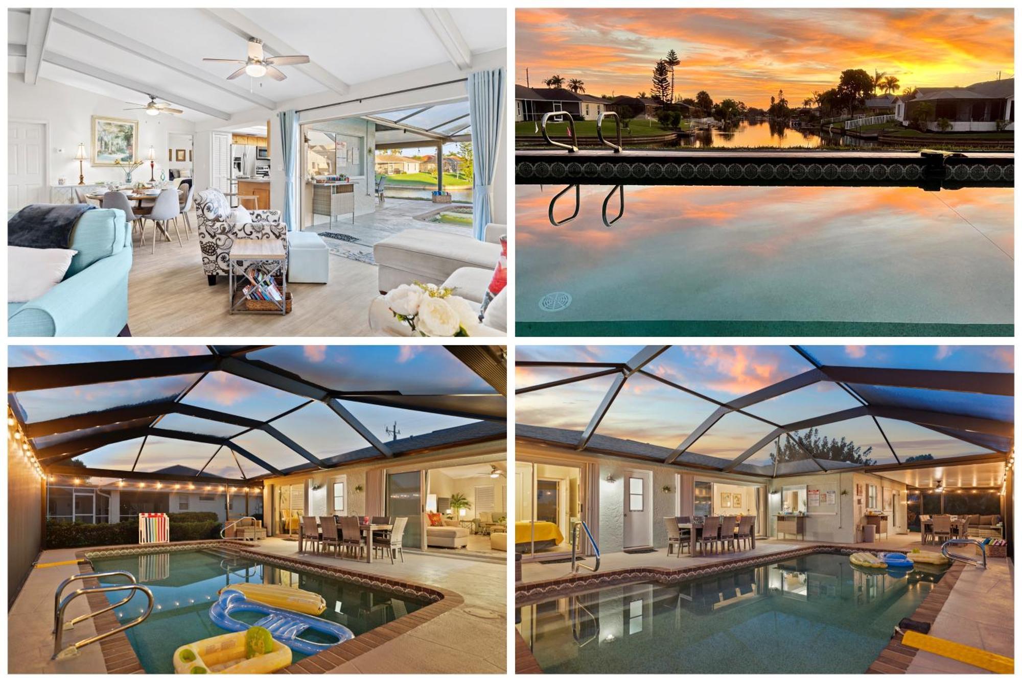 Serenity Waterfront Villa With King Suite, Private Pool, Great Lanai Enclosure And Long Water Views Кейп-Корал Экстерьер фото
